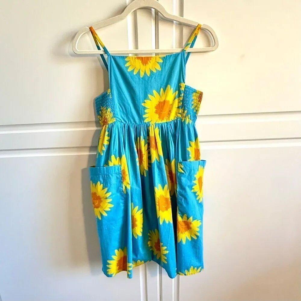 NWT Stella McCartney Kids Sunflowers Cotton Dress. Size 12